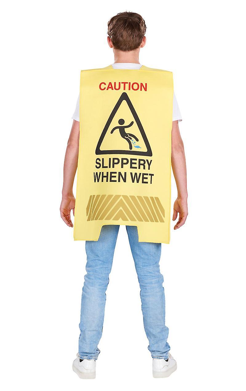 Orion Costumes Men's Slippery When Wet Sign Novelty Fancy Dress Costume Yellow One Size