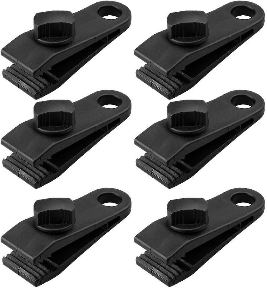 LINJOU 6 Pcs Crocodile Mouth Tent Clips Heavy Duty Lock Grip Clamps   for Camping, Tarps, Caravan