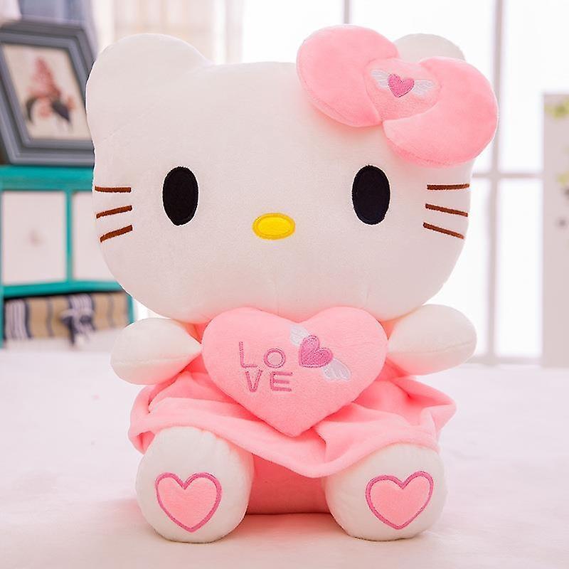 Scvvd Big Size Sanrio Kawaii Hello Kitty Plush Toy Pillow Doll Cat Kt Stuffed Animal Plushies Home Decorat kt love 40-45cm