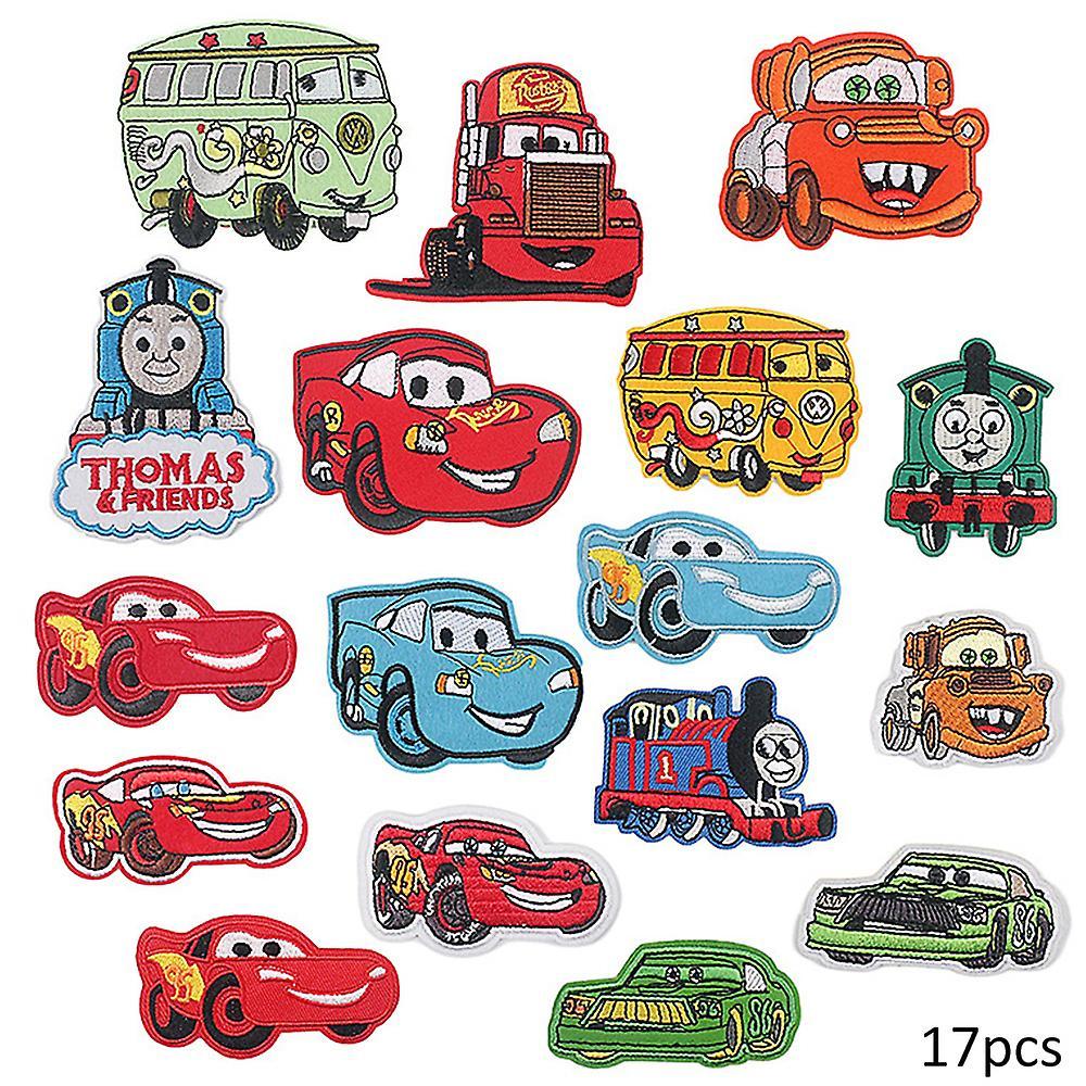 Bestdaily 17pcs Disney Cars Series Embroidered Patches, Sew On Or Iron On Decorative Patch Applique For Clothes, Dress, Hat, Jeans, Bag, Diy Access...