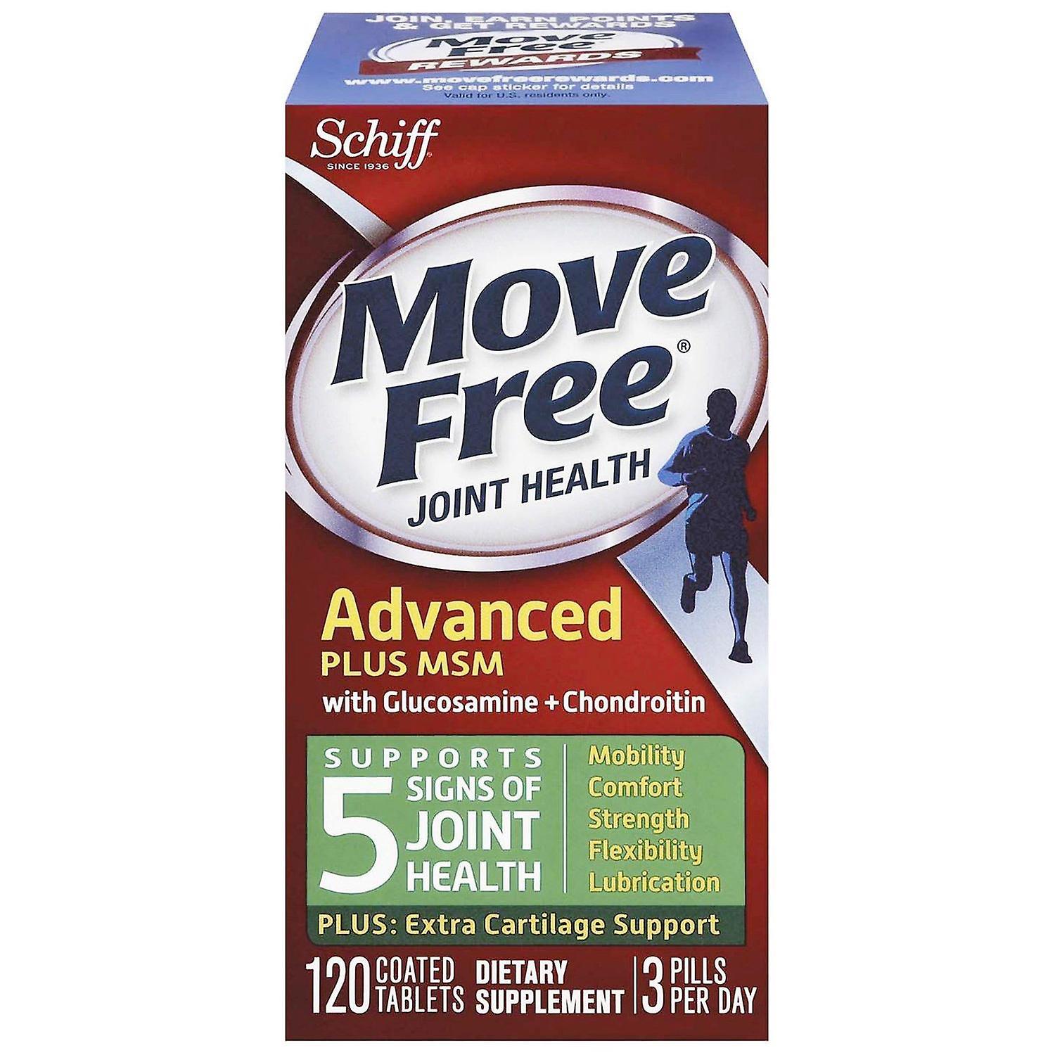 Schiff, Move Free, Advanced Plus MSM with Glucosamine & Chondroitin, 120 Coated