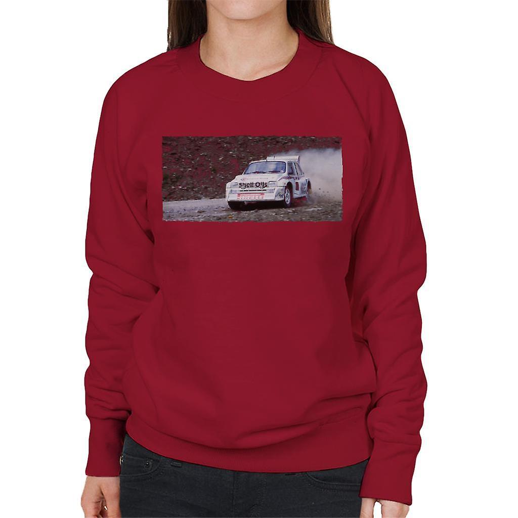 MG Metro 6R4 Drifting British Motor Heritage Women's Sweatshirt Cherry Red Large