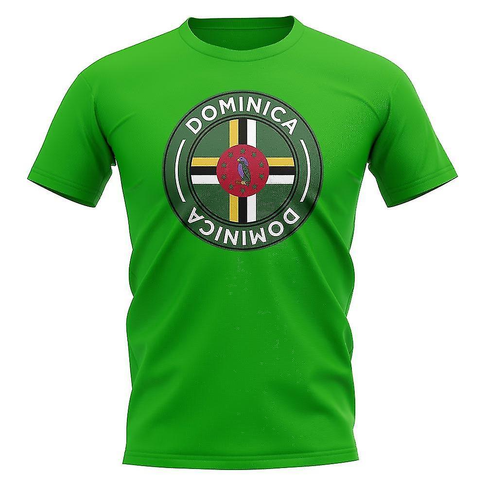 UKSoccerShop Dominica Football Badge T-Shirt (Green) LB (9-11 Years)