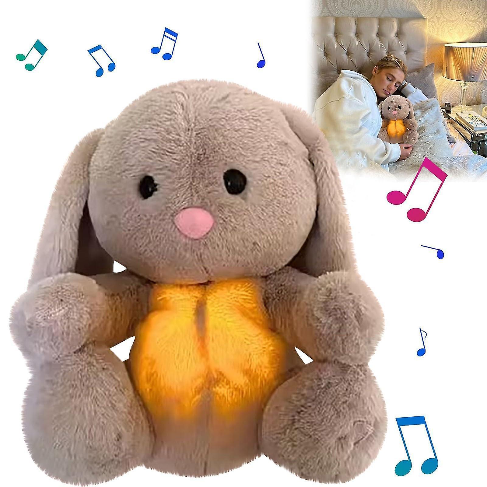 Generic Plush Stuffed Animal Soothing Doll For Newborn Infants, Bunny Breathing Rabbit Sleeping Toy, Calming Night Light, Lullaby Music, White Nois..