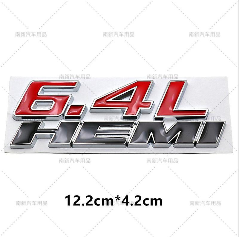 Bicaco 6.4l Hemi Metal Badge Emblem Stickers Rear Trunk Decal For Dodge Charge Challenger Ram Jcuv Caravan Durango Srt Accessories GRAY