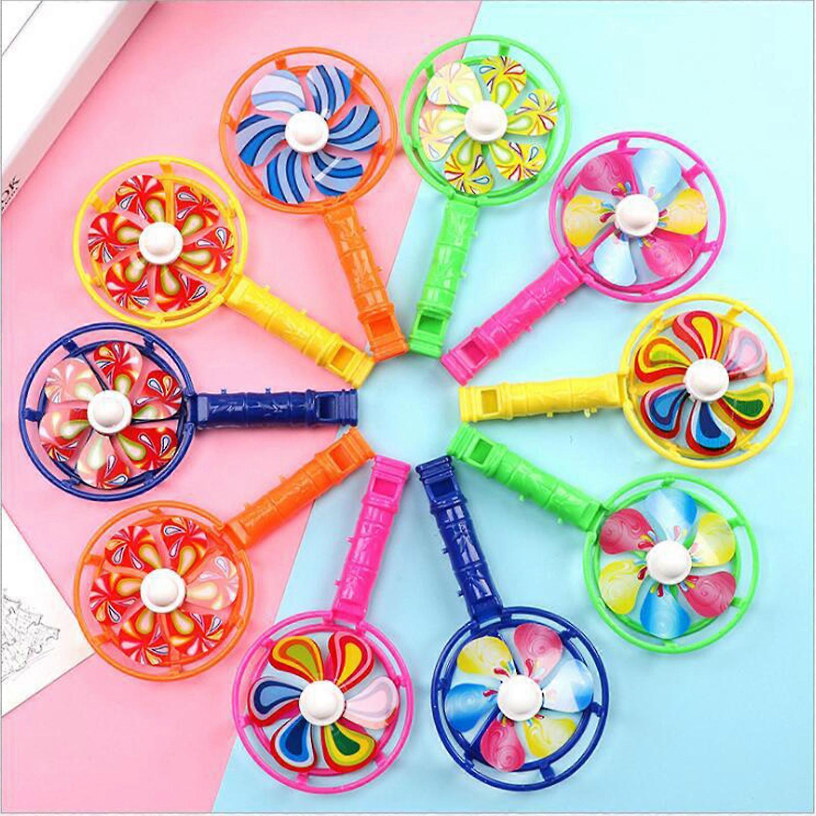 Unbrand 10Pcs Whistle Windmill Children Toys, Kidcraft Playset Noise MakingWhistling Toy Plastic Fan Props