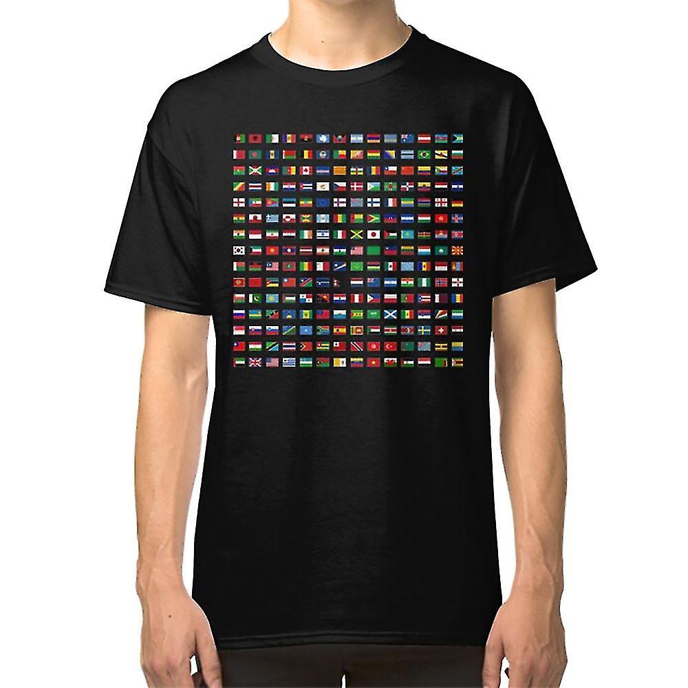 Gildan The Flags of the World T-shirt black S