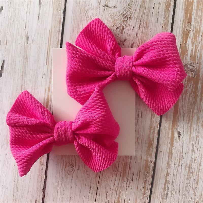 Slowmoose Baby Hair Bow Knot Clips Rose Red