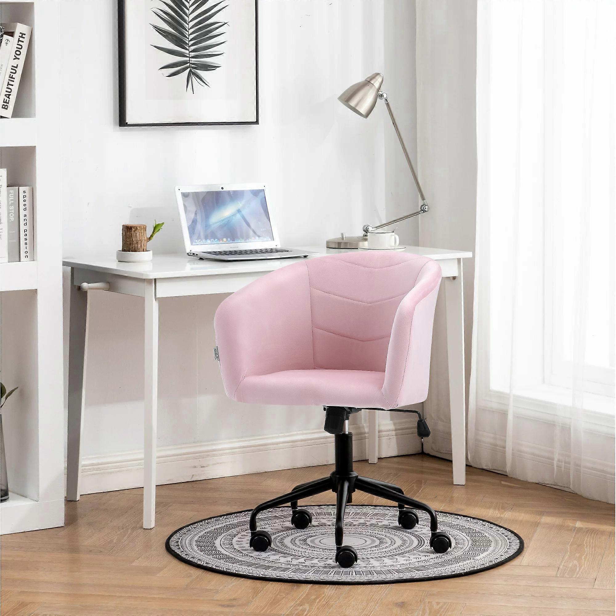 Living And Home Office Chair Adjustable Swivel Office Task Chair Pink Velvet Chair for Office Home