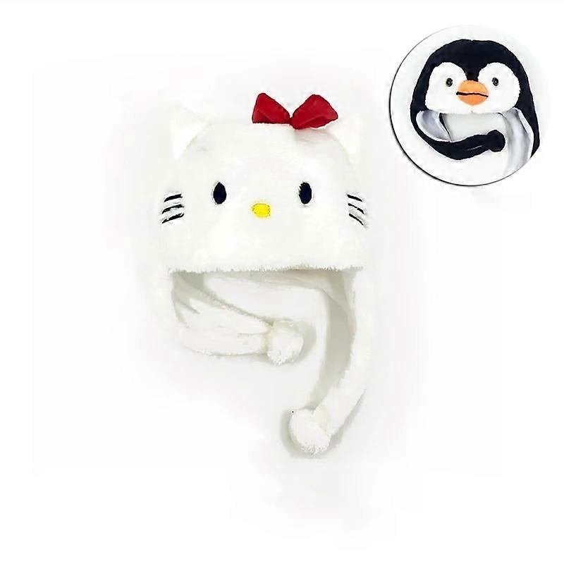 Hcankcan Kawaii Sanrio Anime Hat Cute Hello Kitty Autumn Winter Warm Fashion Plush Thickening Three-Dimensional Hat Girls Christmas Gift 2 One size...