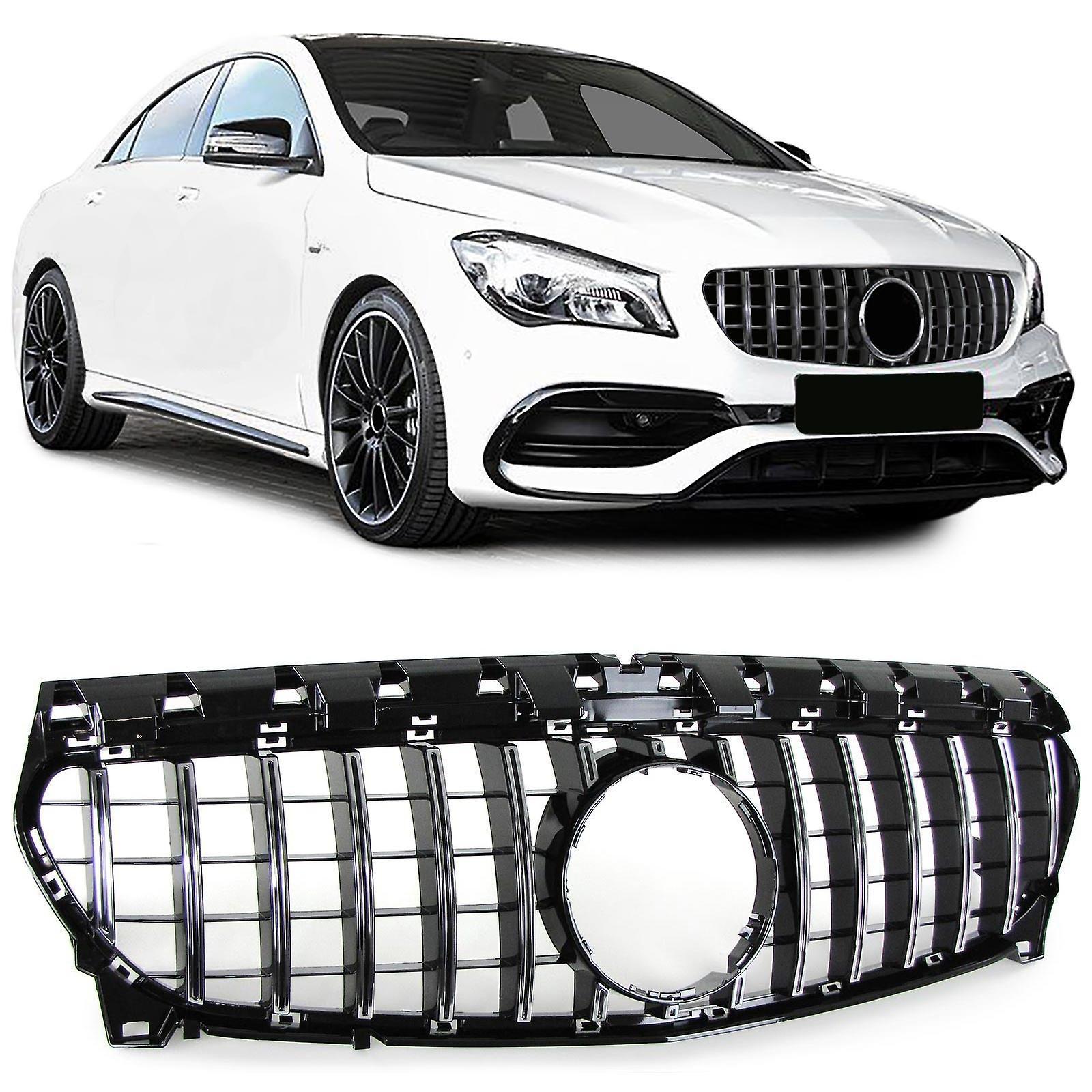 CPO Car grille - Mercedes CLA C117 W117 16-19 - Sport grille - GLOSS BLACK/CHROME