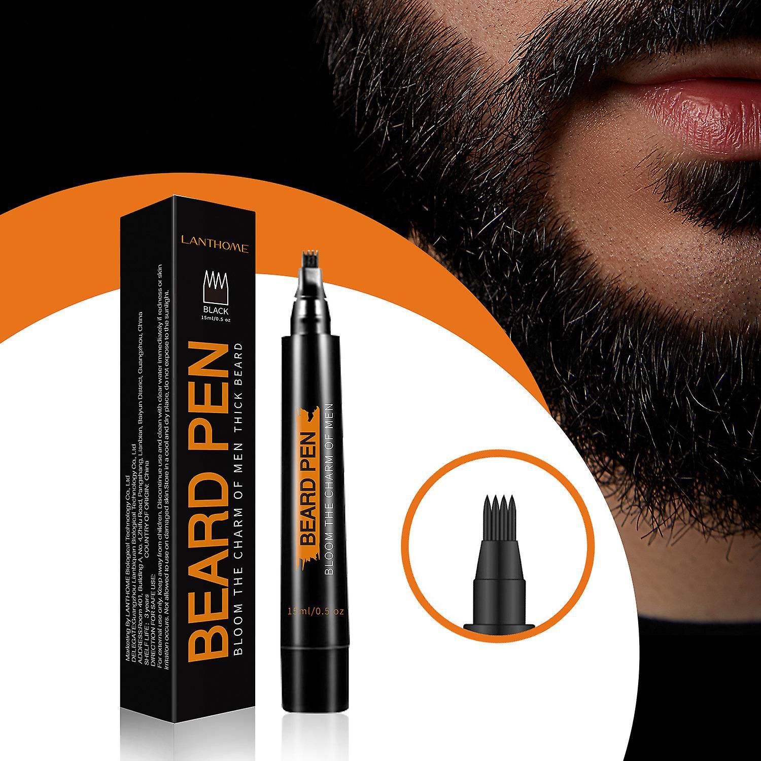 Flye Men's Beard Pen Beard Chest Hair Filling And Beard Finishing 15ml Black