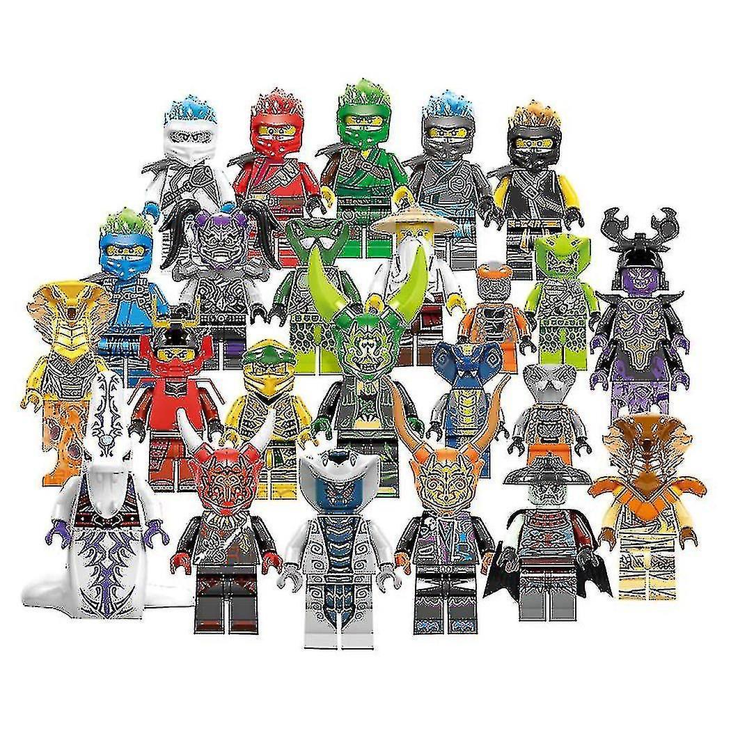 Zhenv Set Of 24 Pcs Ninja Mini Figures Building Blocks Toys Kids Gift