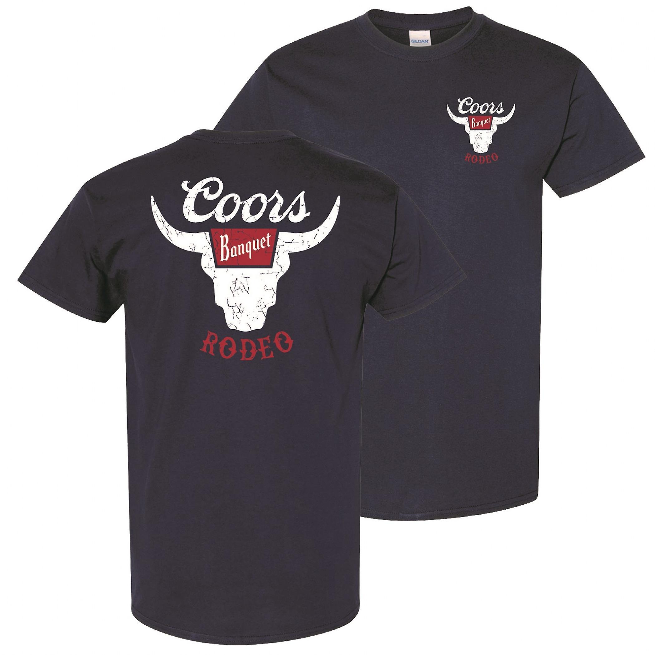 Beers Coors Banquet Rodeo Navy Blue Colorway T-Shirt Large