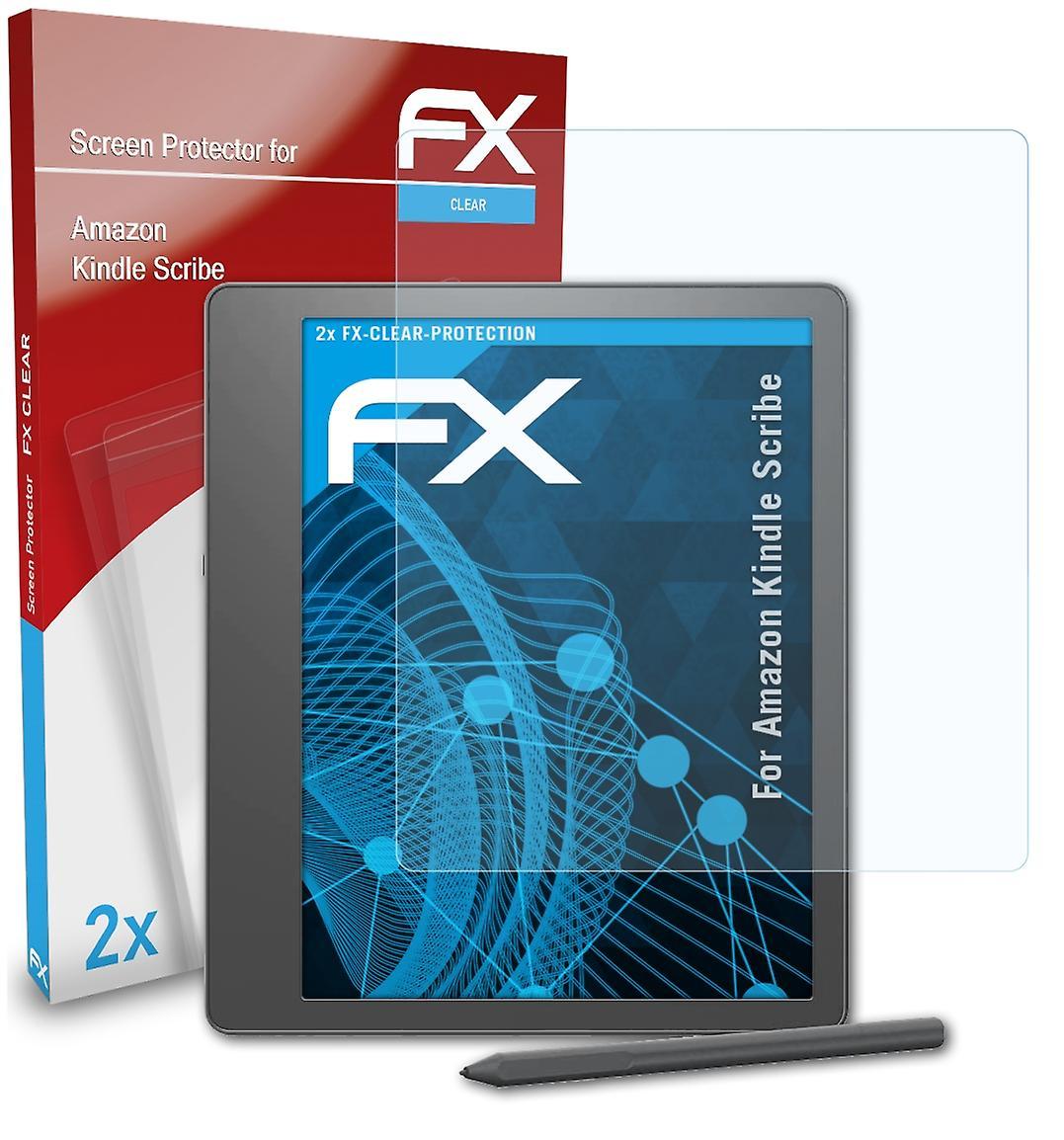 atFoliX 2x protective film compatible with Amazon Kindle Scribe screen protector clear 01 FX-CLEAR