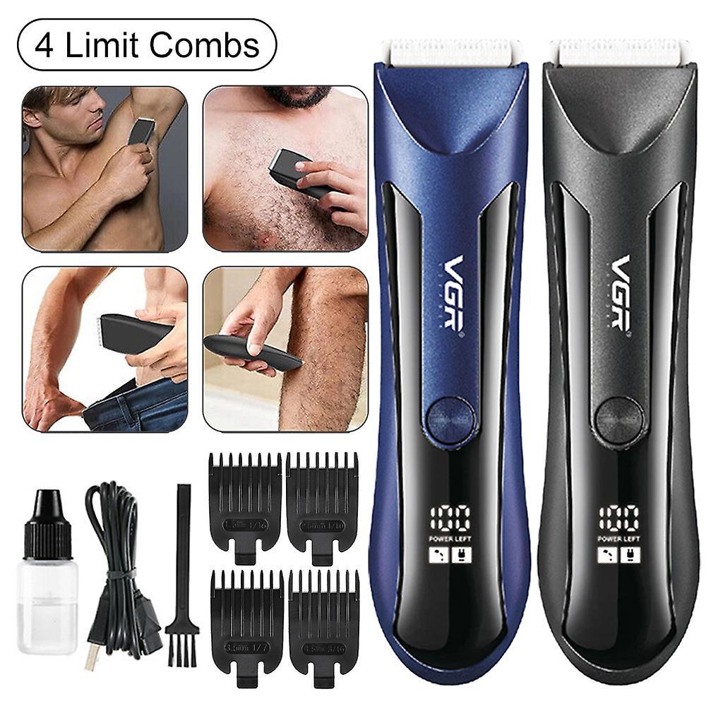 Liliang Men Manscaping Pubic Hair Trimmer Cordless Groin Electric Ball Body Hair Shave Blue