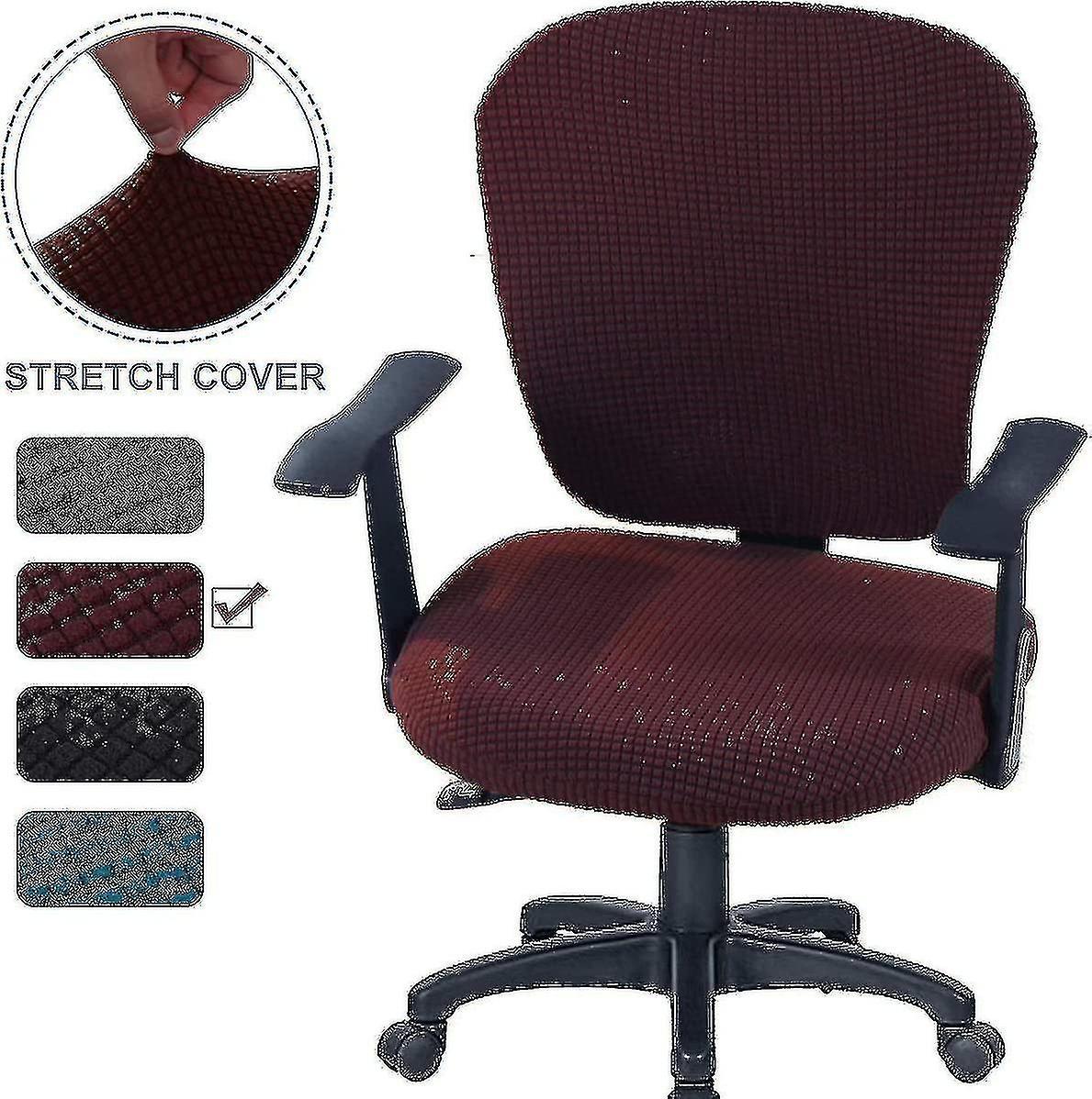 Szlcv Office Chair Cover 2 Piece Stretchable Computer Office Chair Covers Universal Chair Seat C