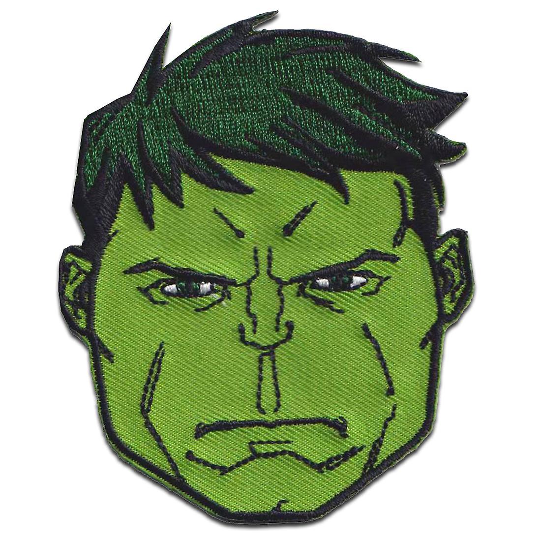 Marvel © Avengers Hulk Head - patch, iron-on patch, size: 8 x 6.6 cm