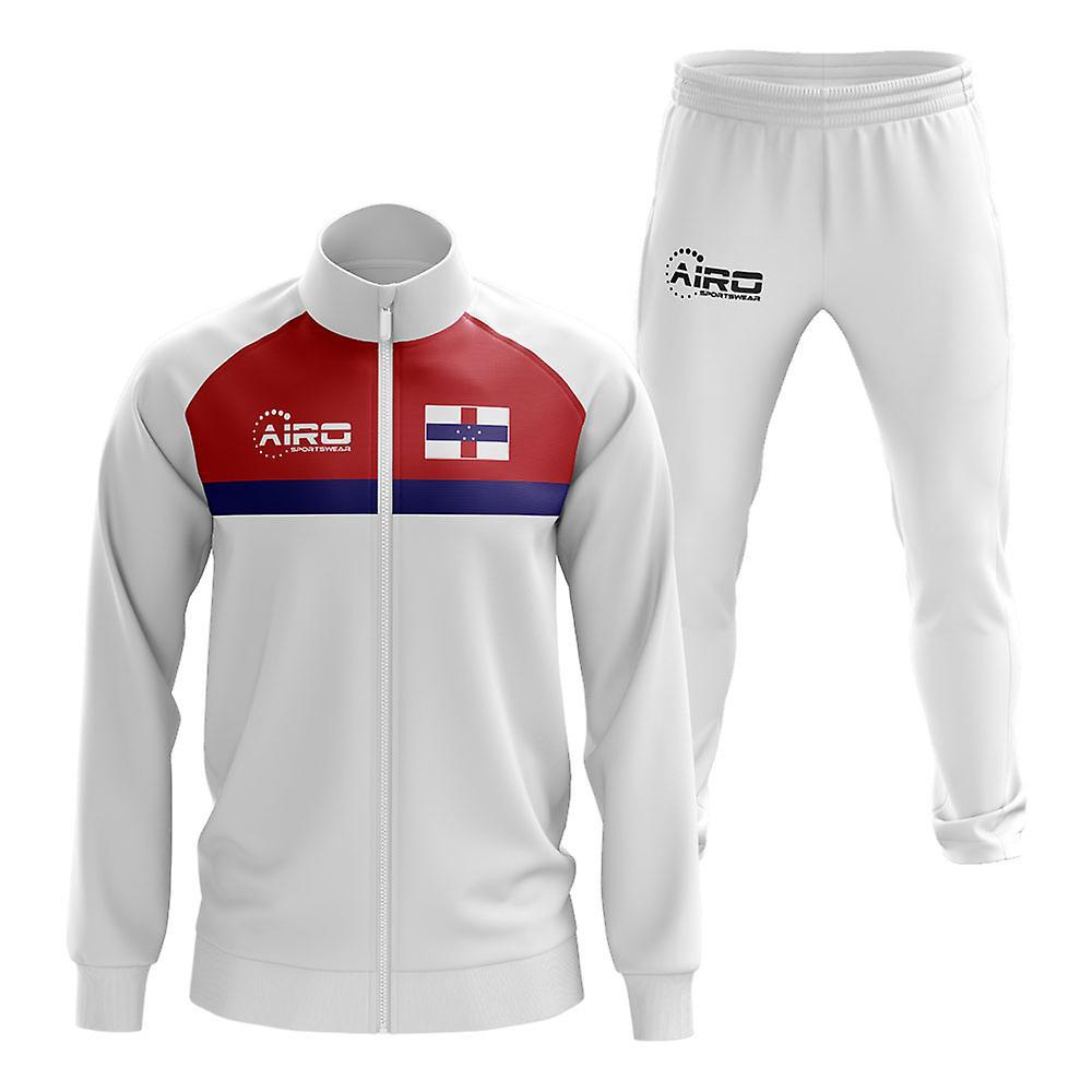 Airo Sportswear Netherlands Antilles Concept Football Tracksuit (White) MB 27-29 inch Chest (69/75cm)