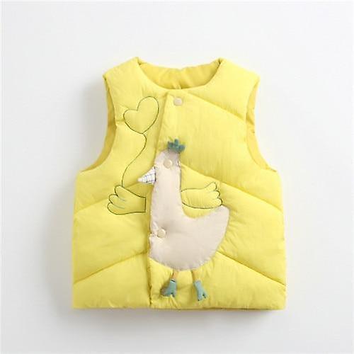 Slowmoose Baby Winter Clothes, Waistcoat Vest With Soft Sleeveless Yellow 4T