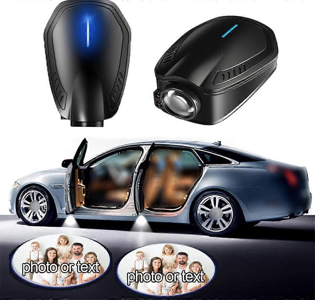 Heyone Rechargeable Custom Logo LED Projector Car Door Step Courtesy Welcome Lights Shadow LED Lights - 2Pcs