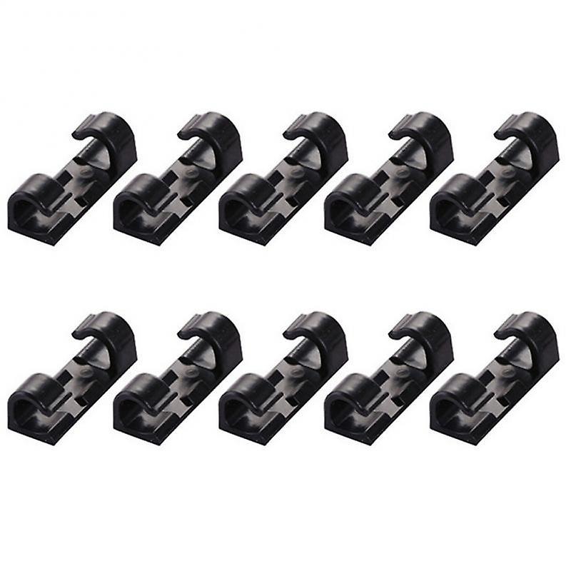 Slowmoose Self-adhesive Cable Clips - Cord Management Drop Wire Holder 40pcs black