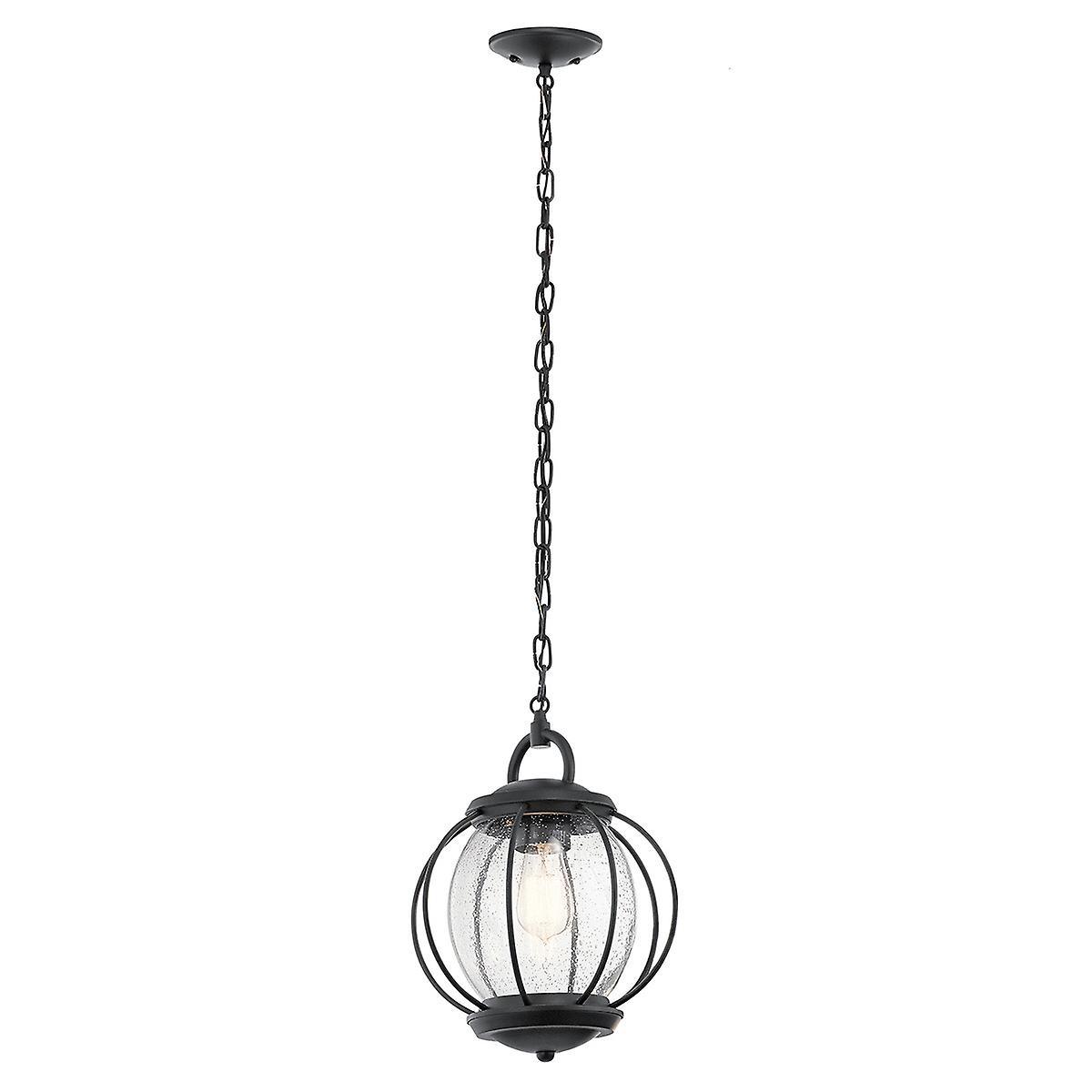 Vandalia 1 Light Small Outdoor Ceiling Chain Lantern Black E27