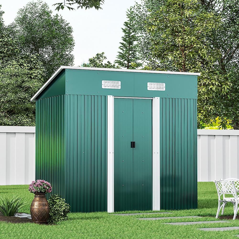 Living And Home 4ft x 6ft Metal Garden Shed WITH Foundation