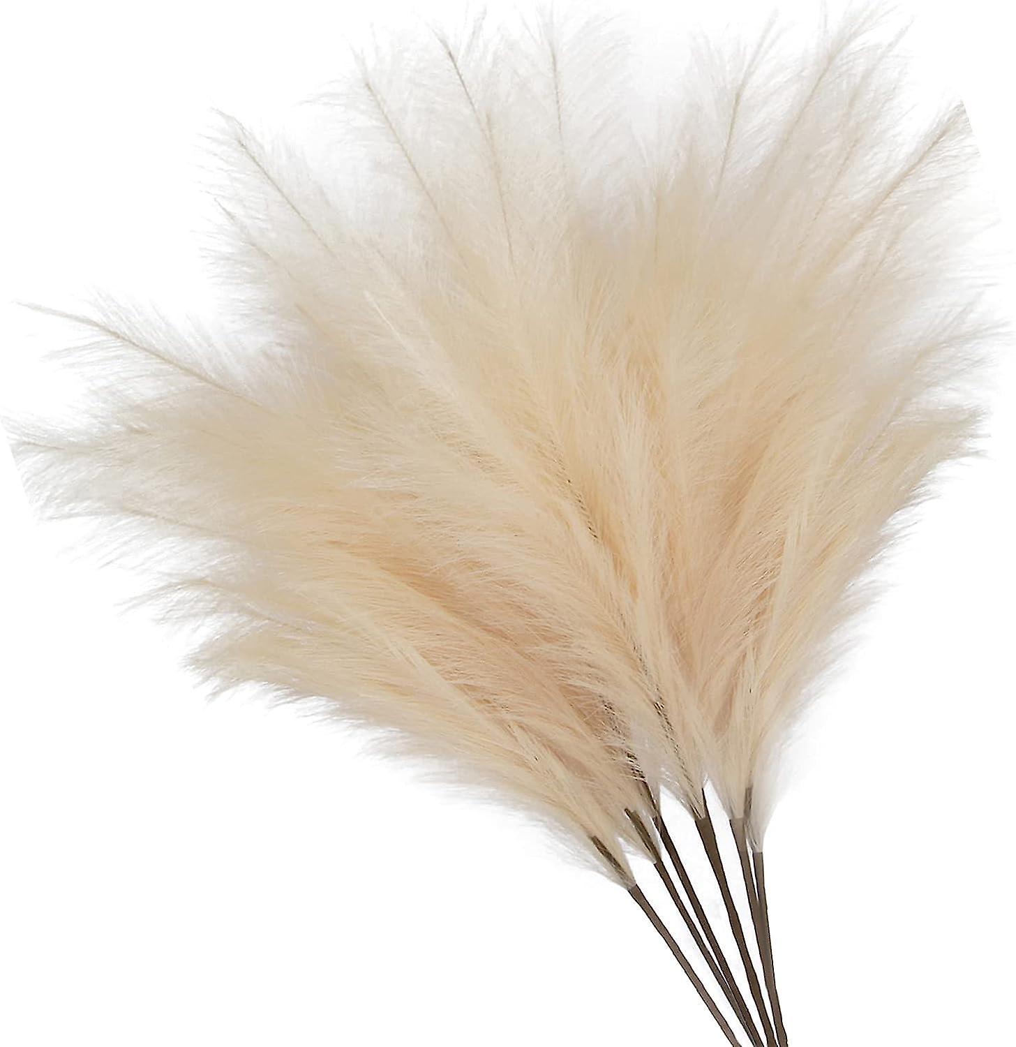 9 Pcs 45cm Faux Pampas Grass Decor Tall,pompous Grass Vase Fillers For Wedding Holiday Party Boho Kitchen Decor(beige)