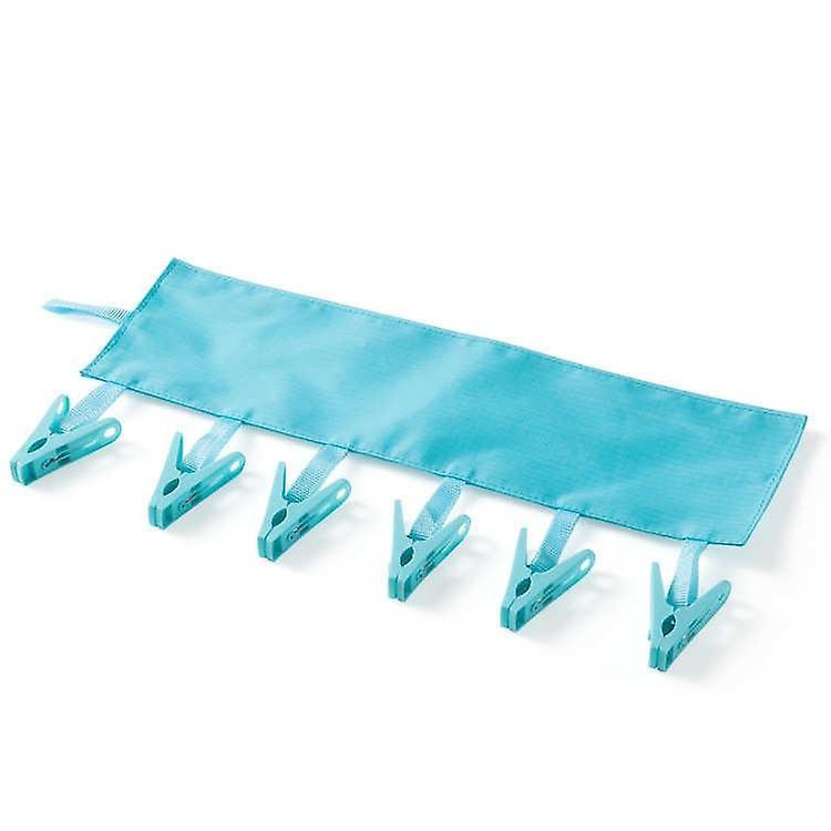 Slowmoose Foldable Portable Hanger Fabric Tie Racks, Clips For Clothes Towel Socks Blue