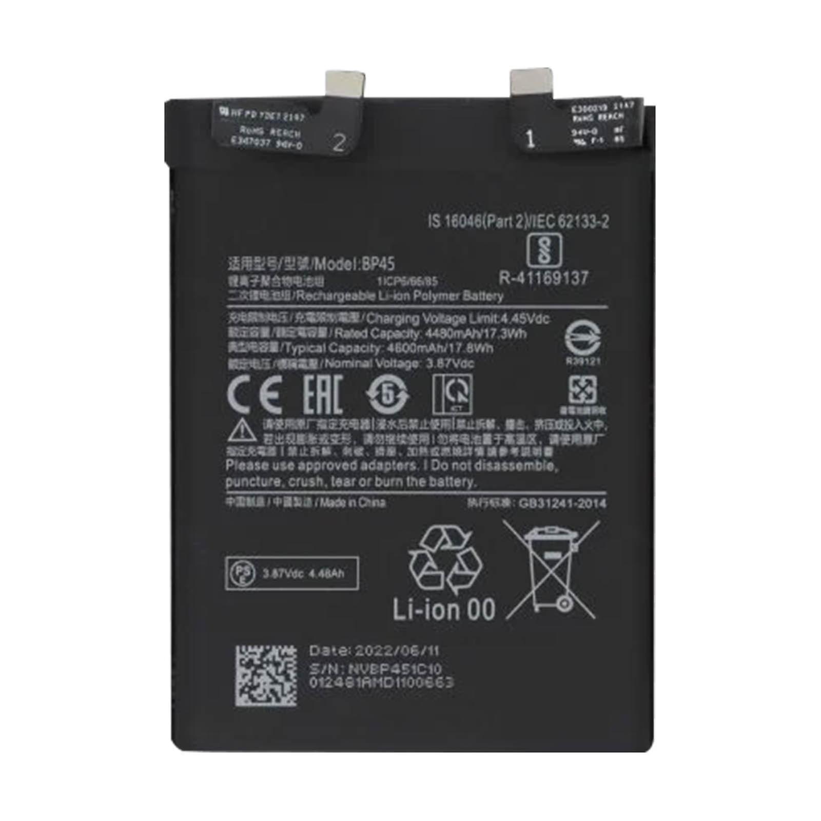 Clappio Internal Battery Xiaomi 12 Pro 4600mAh 100% Compatible Replacement BP45 Black