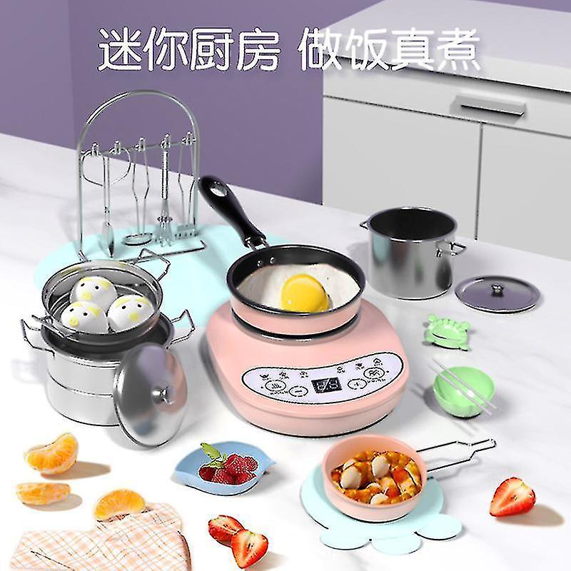 Otwoo Mini Kitchen Toys Real Kids Cooking Set Silicone Nonstick Cookware Kids Real Chef Kitchenware Kitche