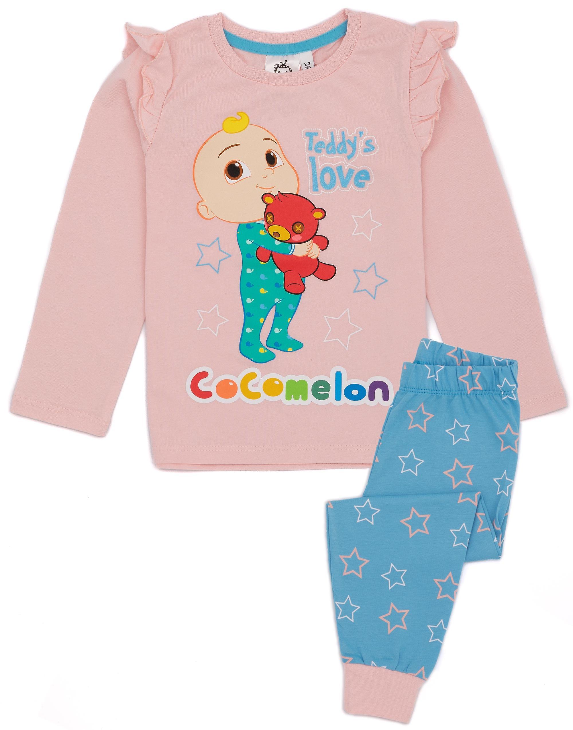 Vanilla Underground Cocomelon Girls Long Sleeve Long Leg Pyjama Set Pink Jj 4-5 Years