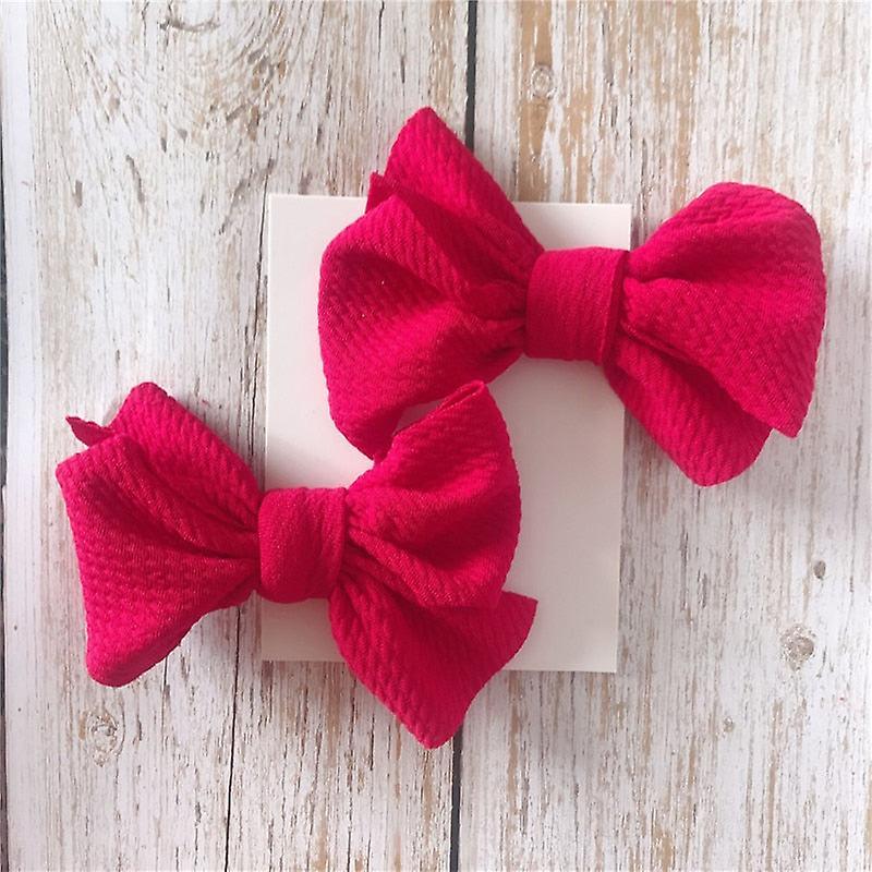 Slowmoose Baby Hair Bow Knot Clips Red