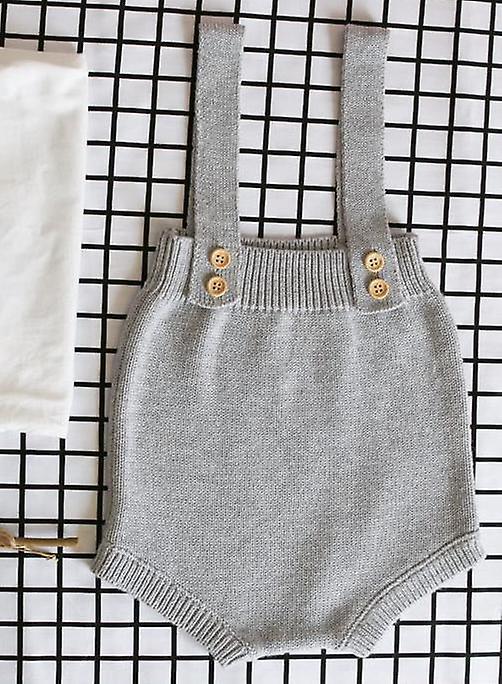 Slowmoose Cute Sleeveless, Knitted Romper- Jumpsuit For Babies grey 24M