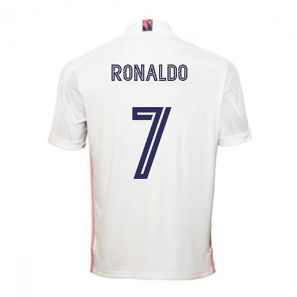 2020-2021 Real Madrid Adidas Home Football Shirt (RONALDO 7) White Medium 38-40 inch Chest