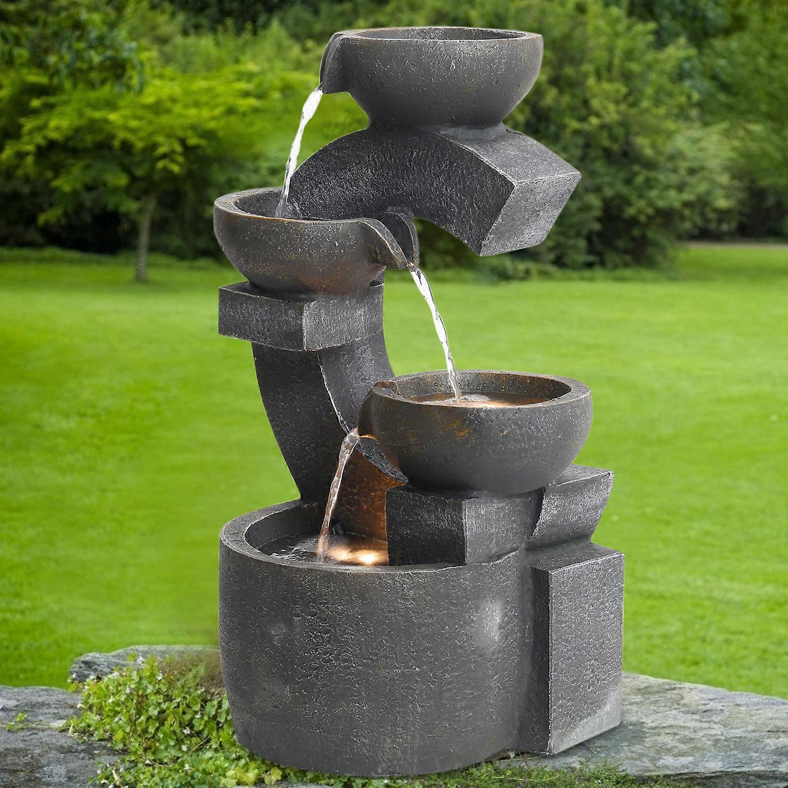 Living And Home Cascading Waterfall Water Feature Fountain with LED Light