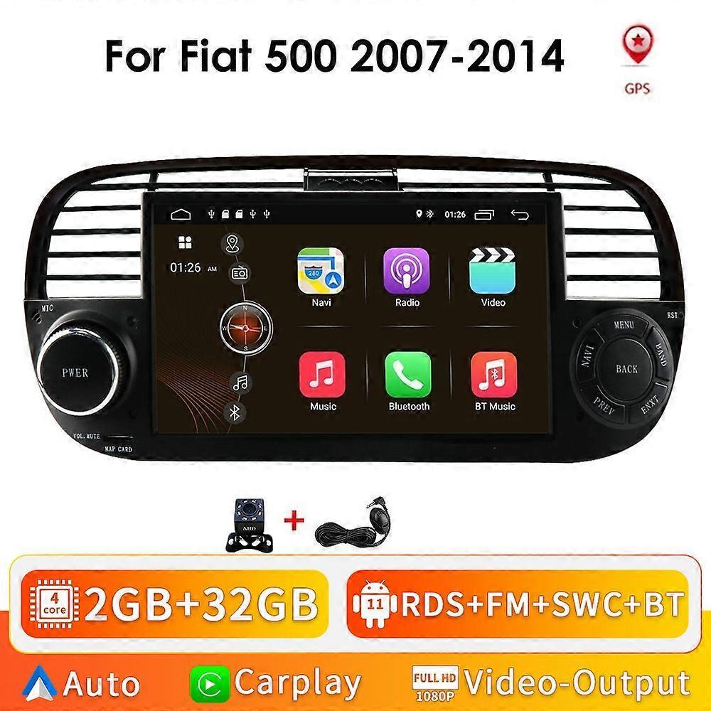 Redkid 1 Din Android Car Radio Multimedia for Fiat 500 2007 - 2014 Car GPS Wireless Carplay Auto Autoradio Player Stereo Audio Speaker 7INCH AHD1 B...