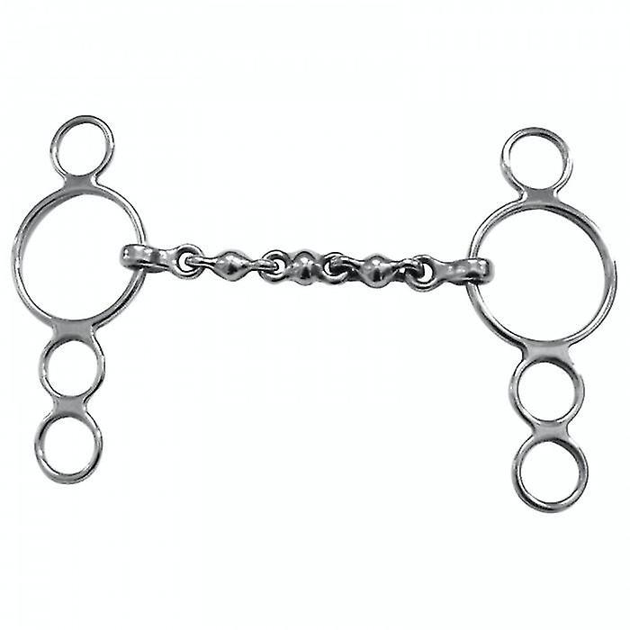 Shires Waterford Horse 3 Ring Gag Bit Silver 4.5in