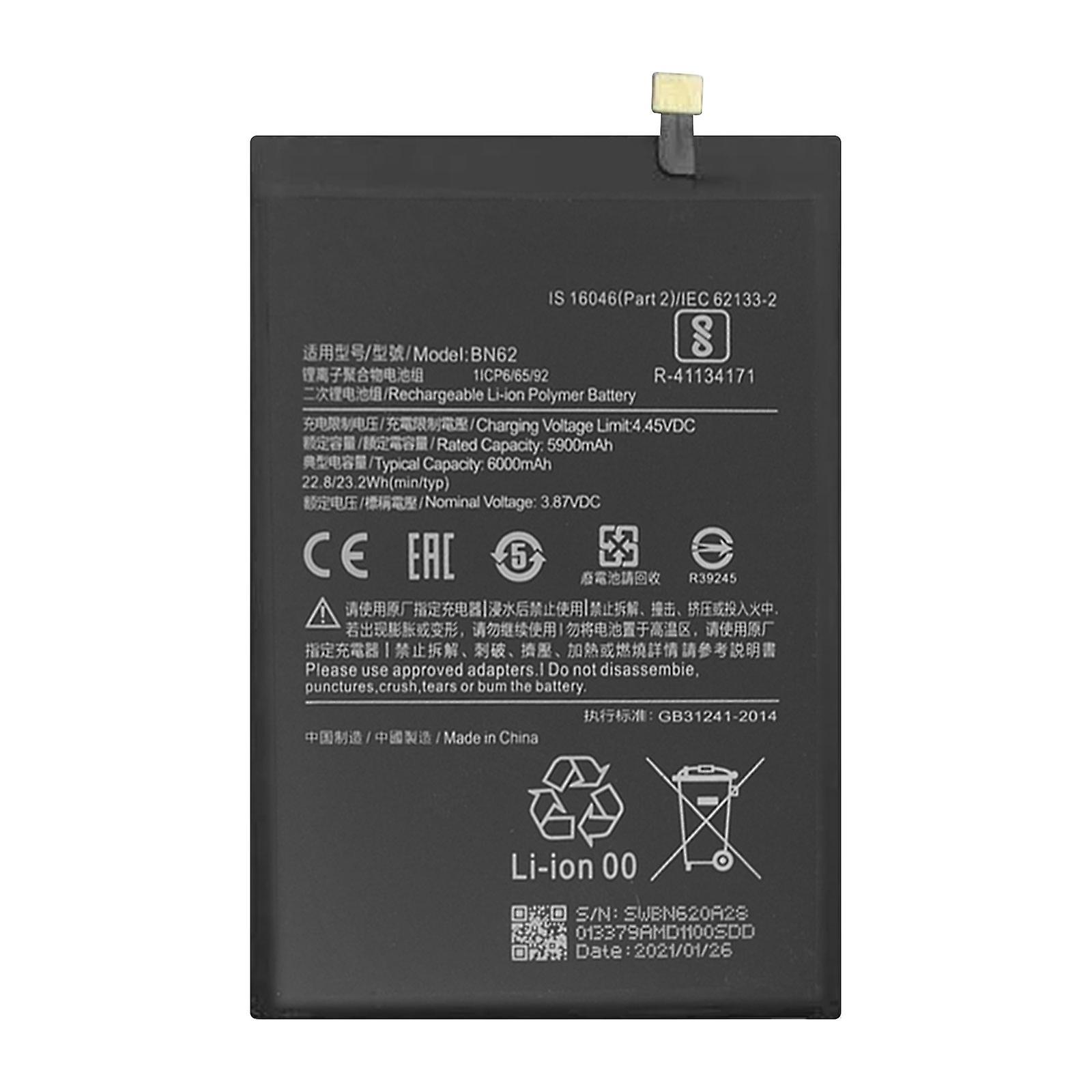 Clappio Replacement Battery Xiaomi Redmi 9T and Poco M3 5900 mAh Black