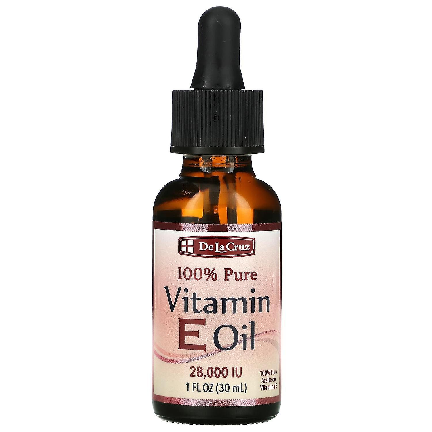 De La Cruz, 100% Pure Vitamin E Oil, 28,000 IU, 1 fl oz (30 ml)