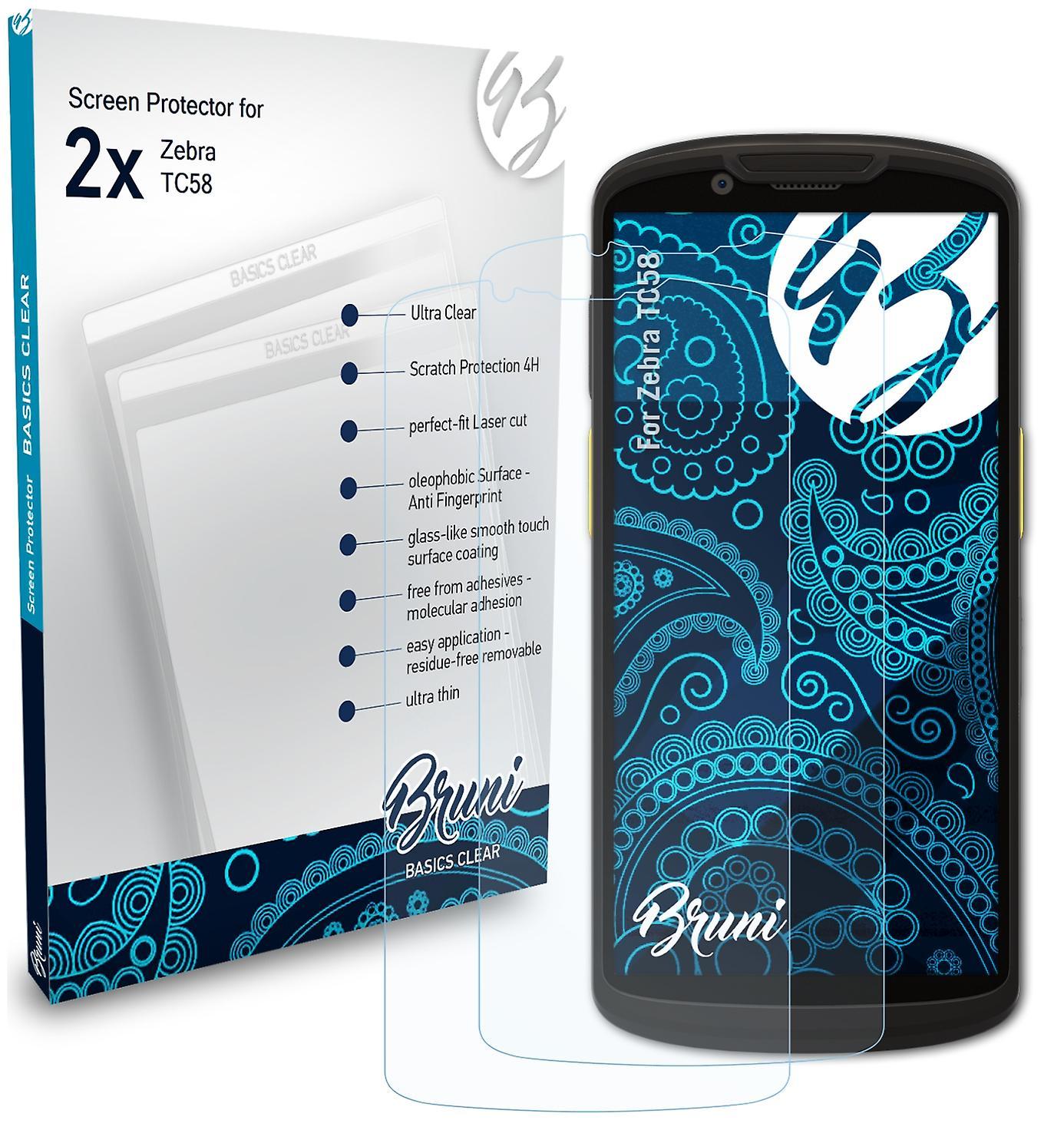 Bruni 2x protective film compatible with Zebra TC58 film clear