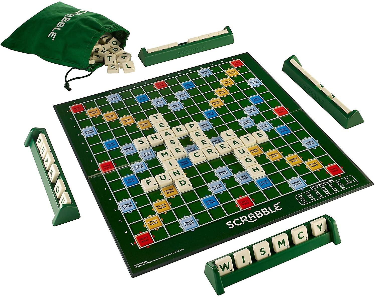 Havana Scrabble Grand Folding Edition With Rotating Wooden Game Board