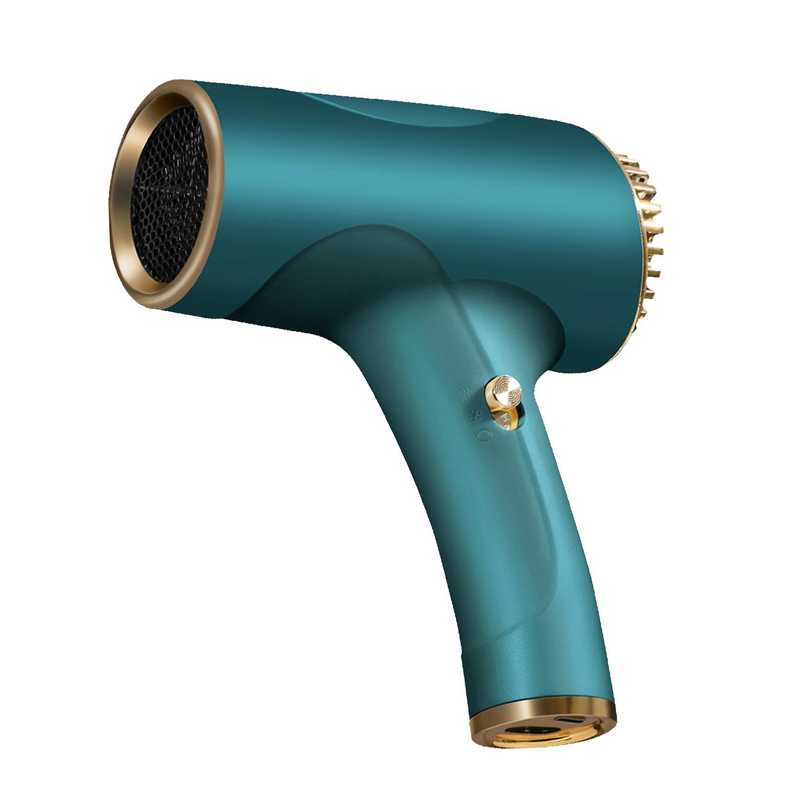 Niutu0 Portable Rechargeable Usb Cordless Hair Dryer Versatile Hairdressing Tool Green US