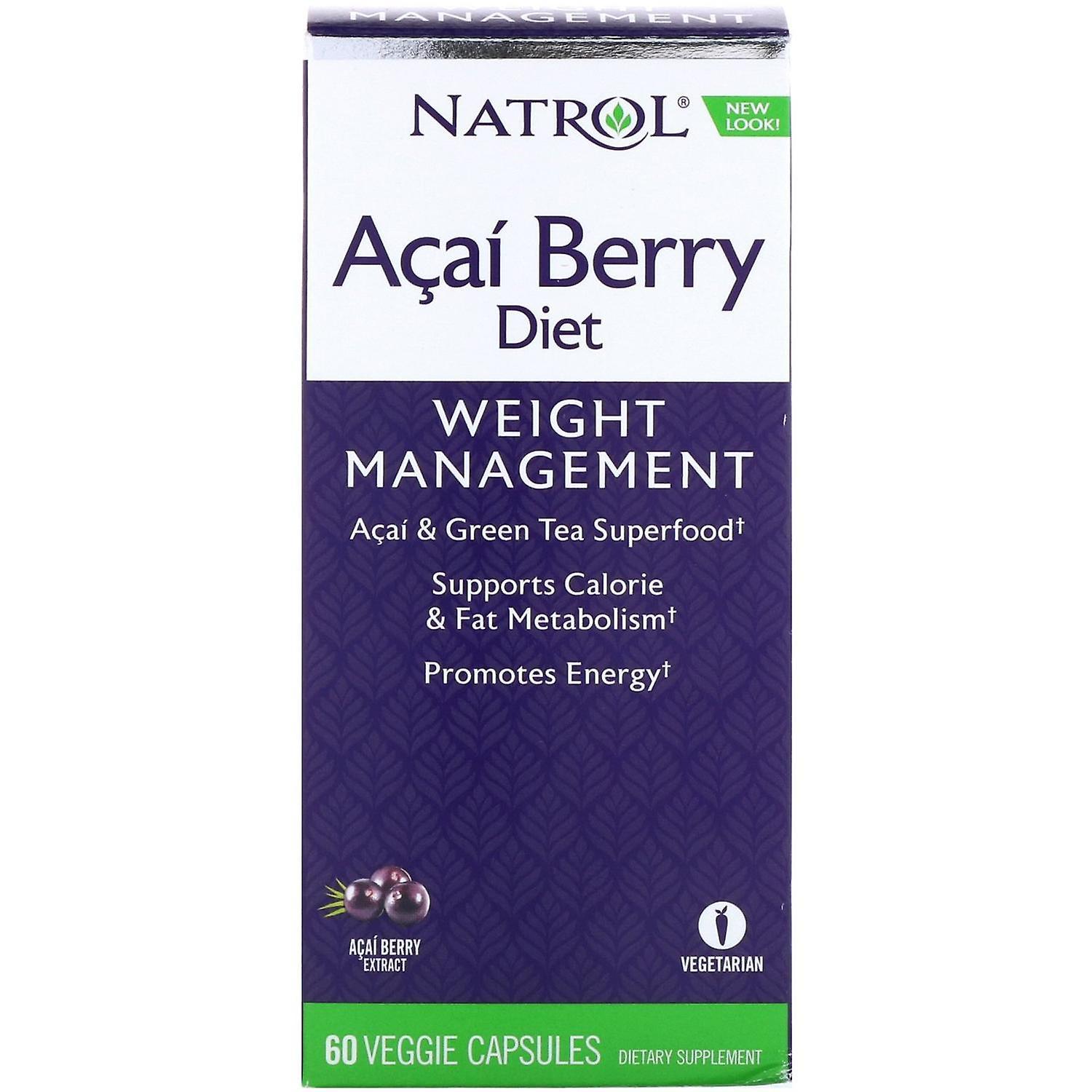 Natrol, Acai Berry Diet, Acai & Green Tea Superfoods, 60 Veggie Capsules