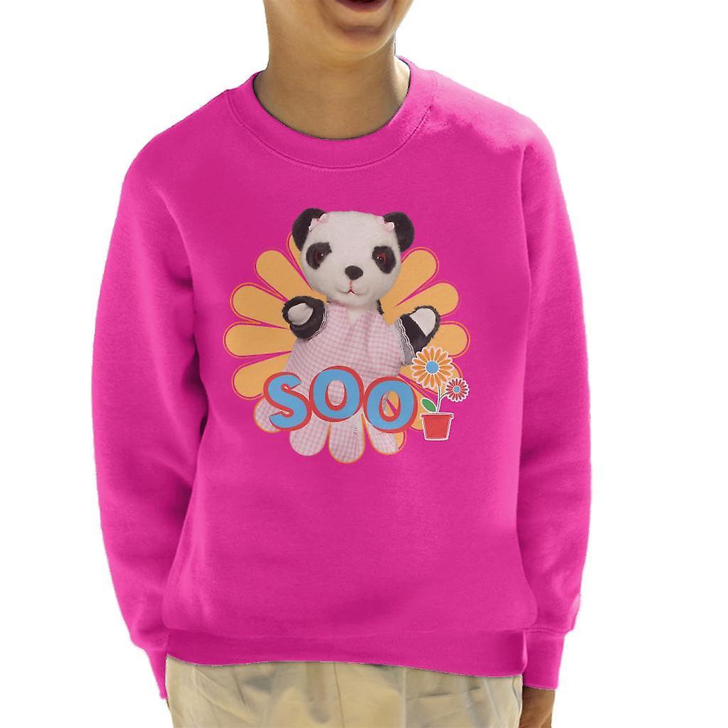 Sooty Soo Flowers Kid's Sweatshirt Hot Pink X-Large (12-13 yrs)