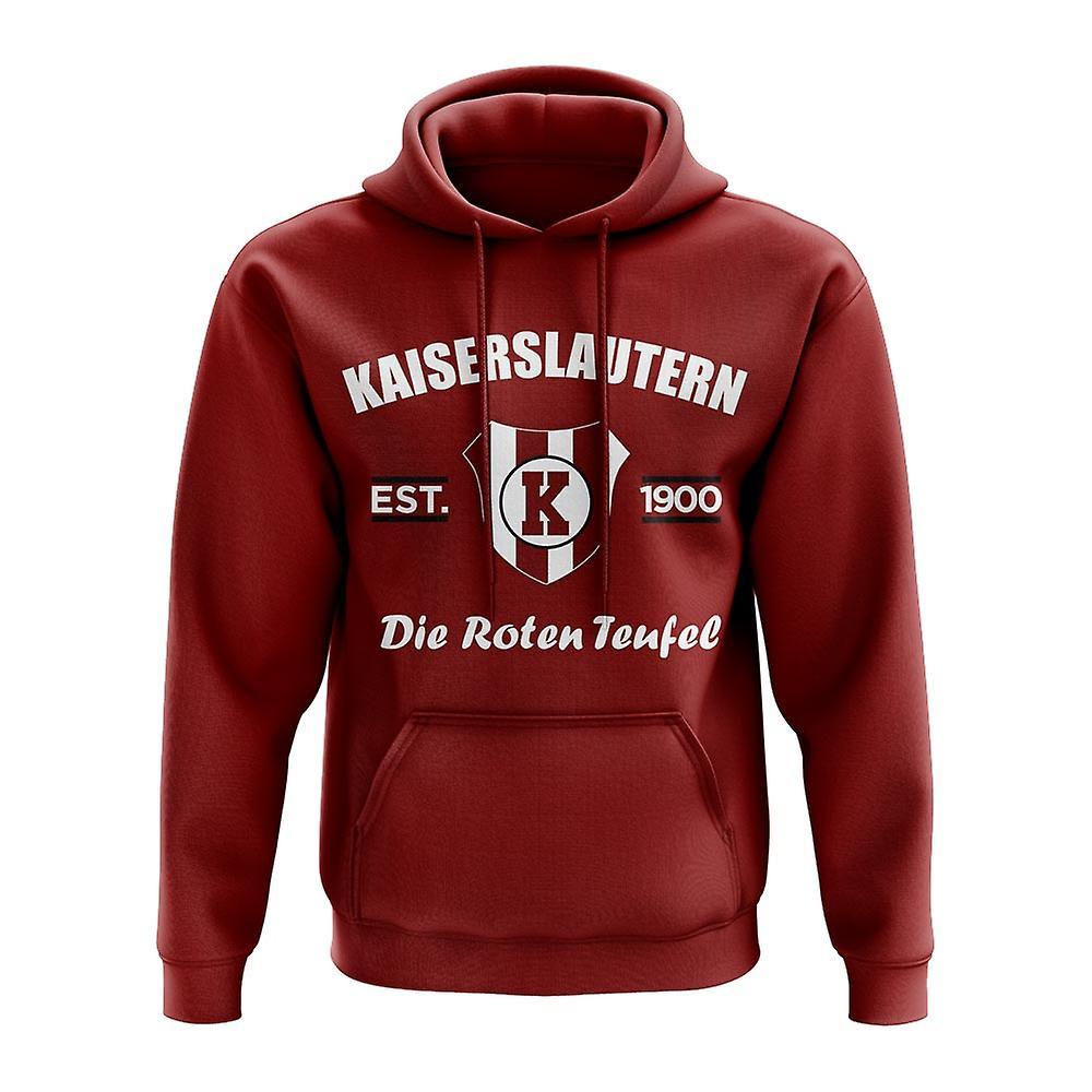 UKSoccerShop Kaiserslautern Established Hoody (Maroon) Large (42-44 inch)