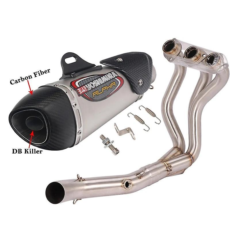 Youping For Yamaha MT-09 FZ-09 MT09 FZ09 Full Systems Motorcycle Yoshimura Exhaust Escape DB Killer Front Link Pipe Carbon Fiber Muffler grey