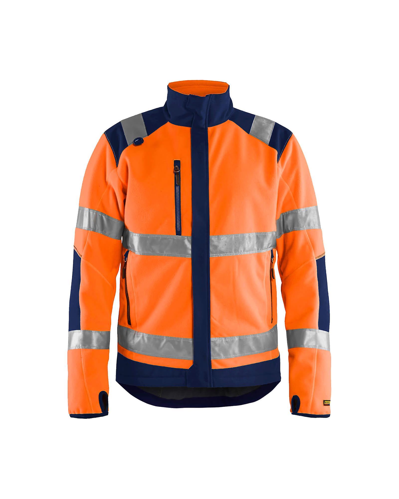 Blaklader 4888 hi-vis Windproof Fleece Jacket - Mens (48882524) Orange/navy Blue Xs