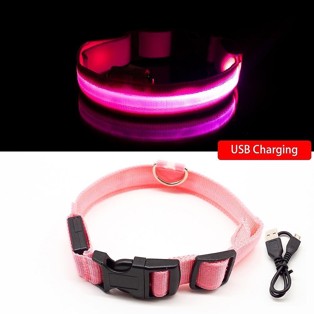 GreenZech Usb charging dog collar anti-lost/avoid car accident for puppies Pink Xs  neck 28-40 cm